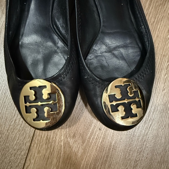 Tory Burch Black Leather Ballet Flats - Picture 2 of 8